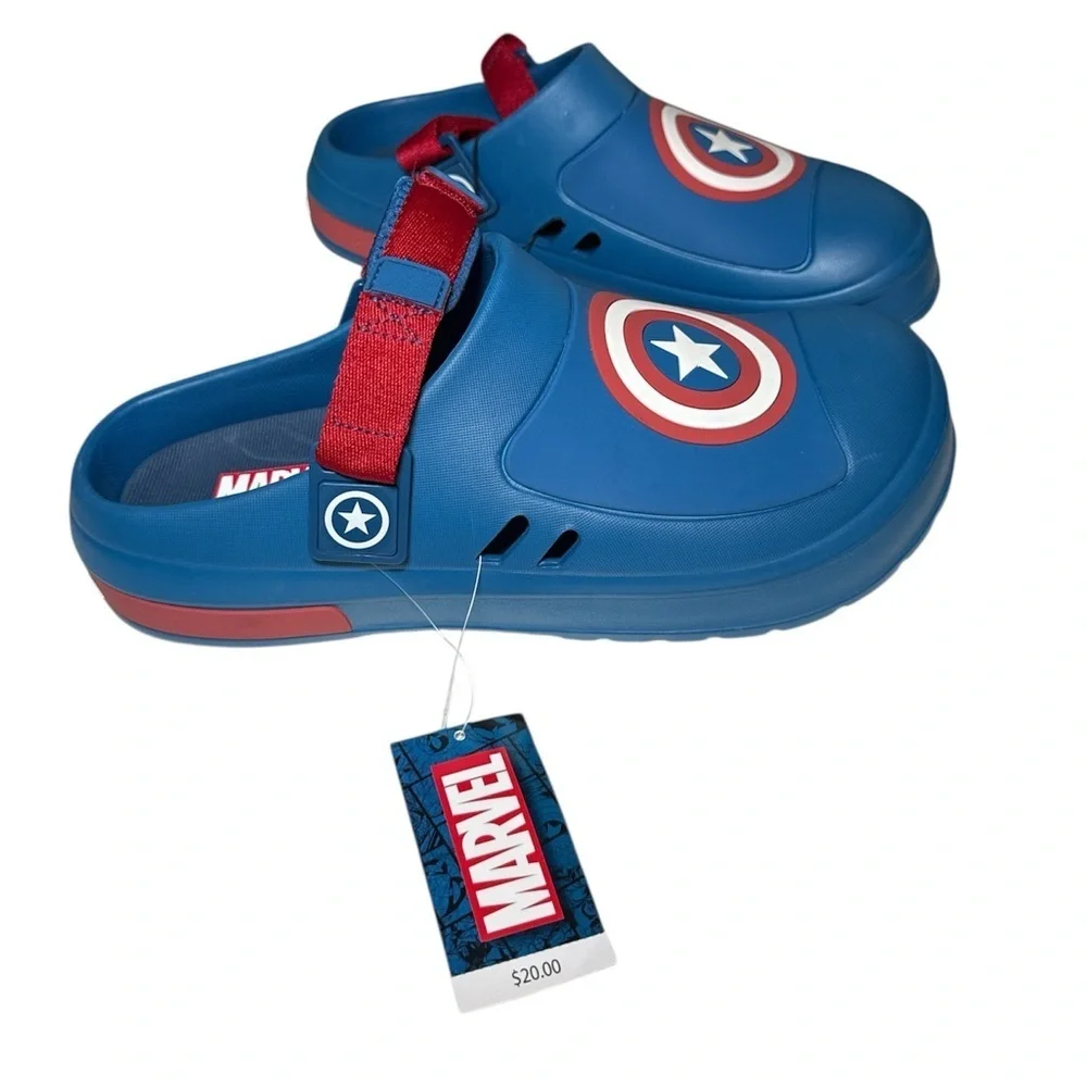 NEW! Marvel Captain America Men's Clog Slides Sandals Size 12 Shoes